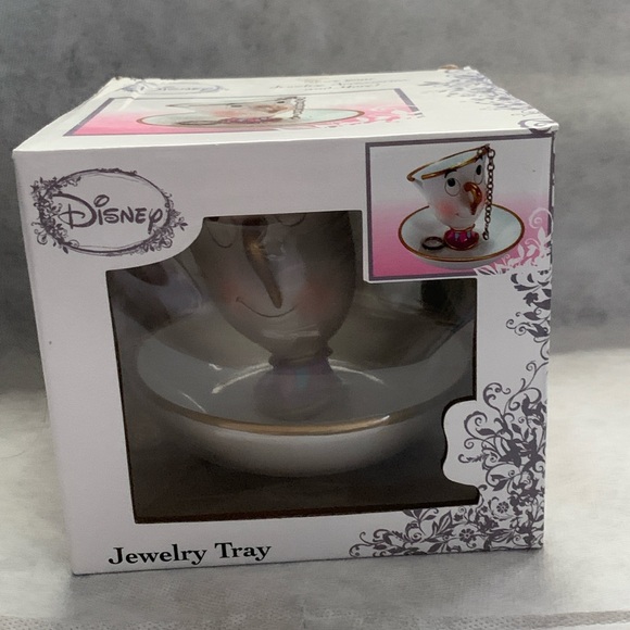 NIB Vintage Disney Beauty and the Beast Chip Jewelry Tray